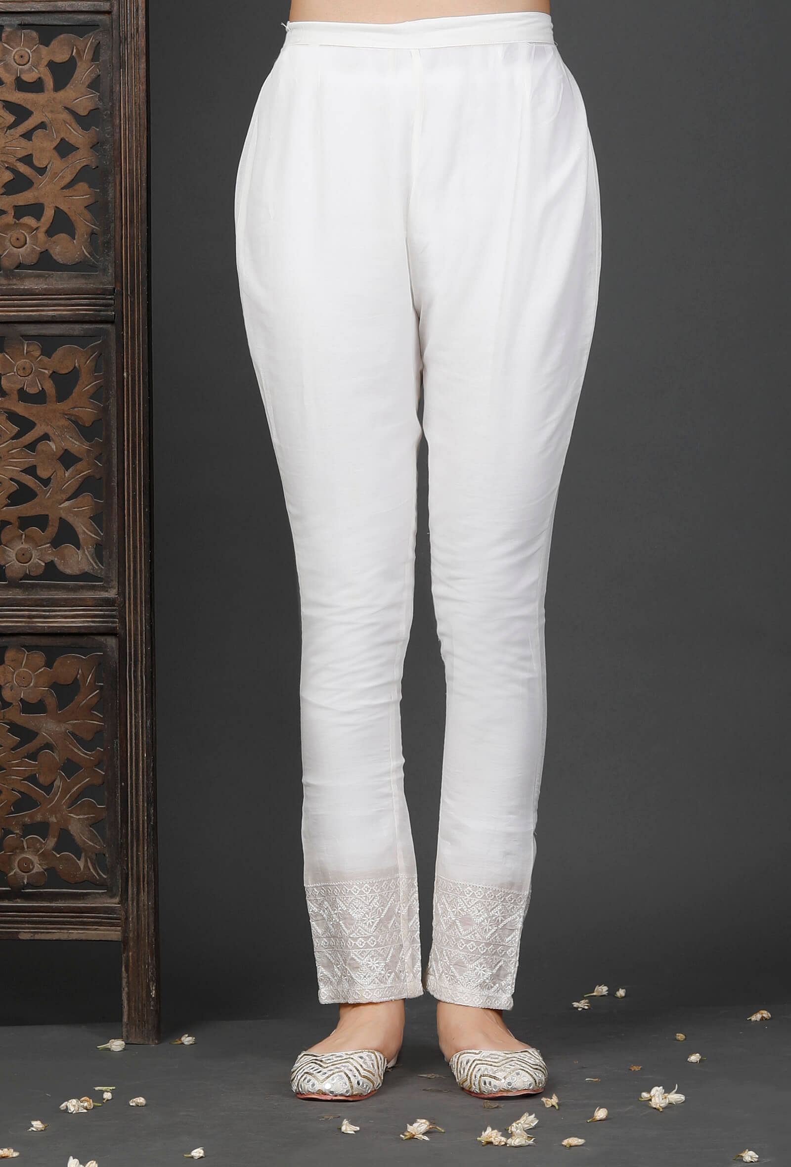 Cotton Silk Side Zip Pant | Buy Trouser Pants For Women